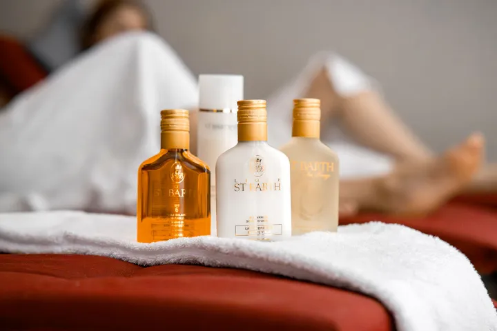 Premium skincare products by Ligne St. Barth at the spa of the Grand Hotel Binz.